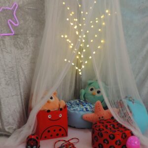 Detský podsedák- puf - vzor červená lienka