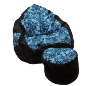 VYVA TRIO - modrá abstrakcia + podnožka - snímateľný poťah