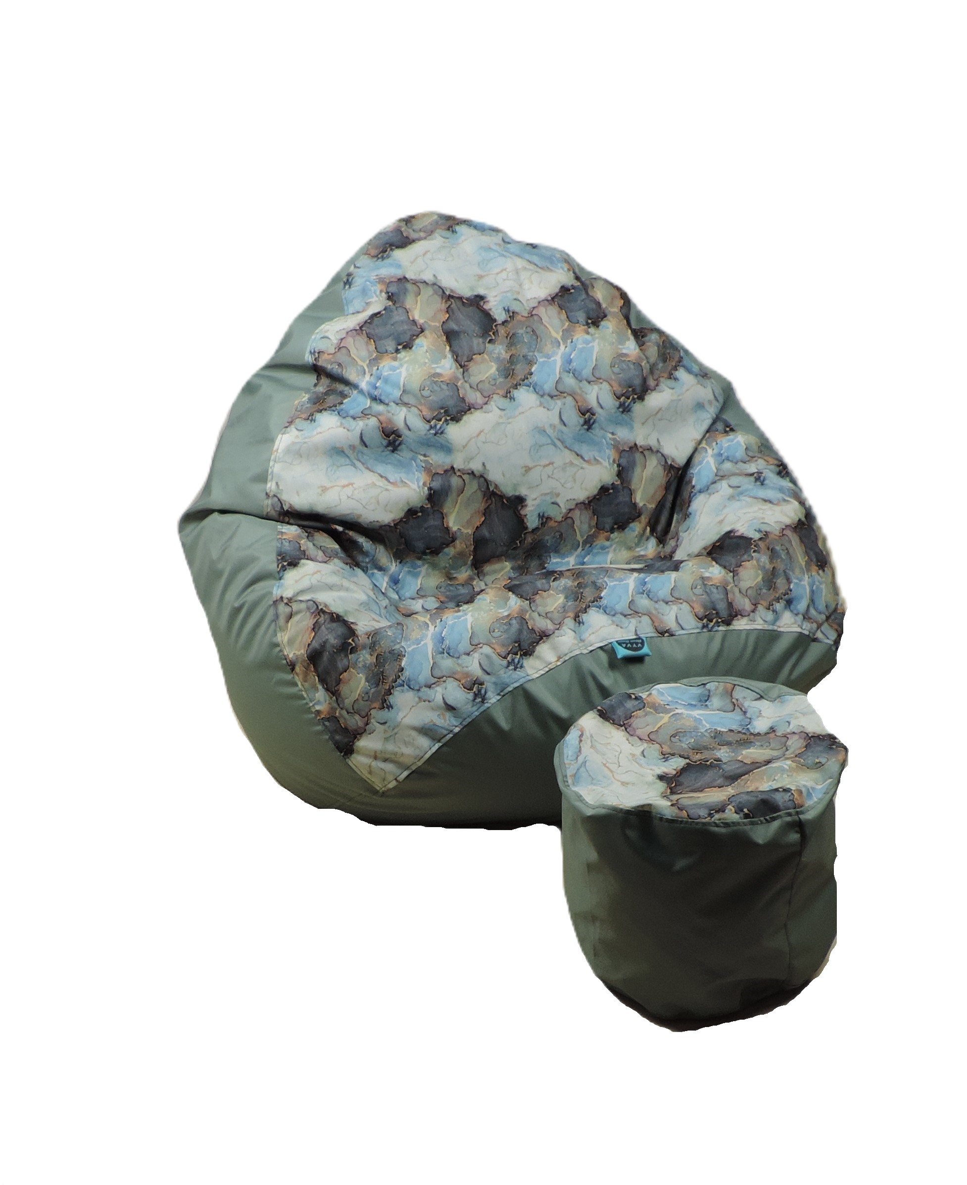 VYVA TRIO - mramor na šalviovej + podnožka - snímateľný poťah