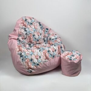 VYVA TRIO šesťuholníky na ružovej + podnožka - snímateľný poťah