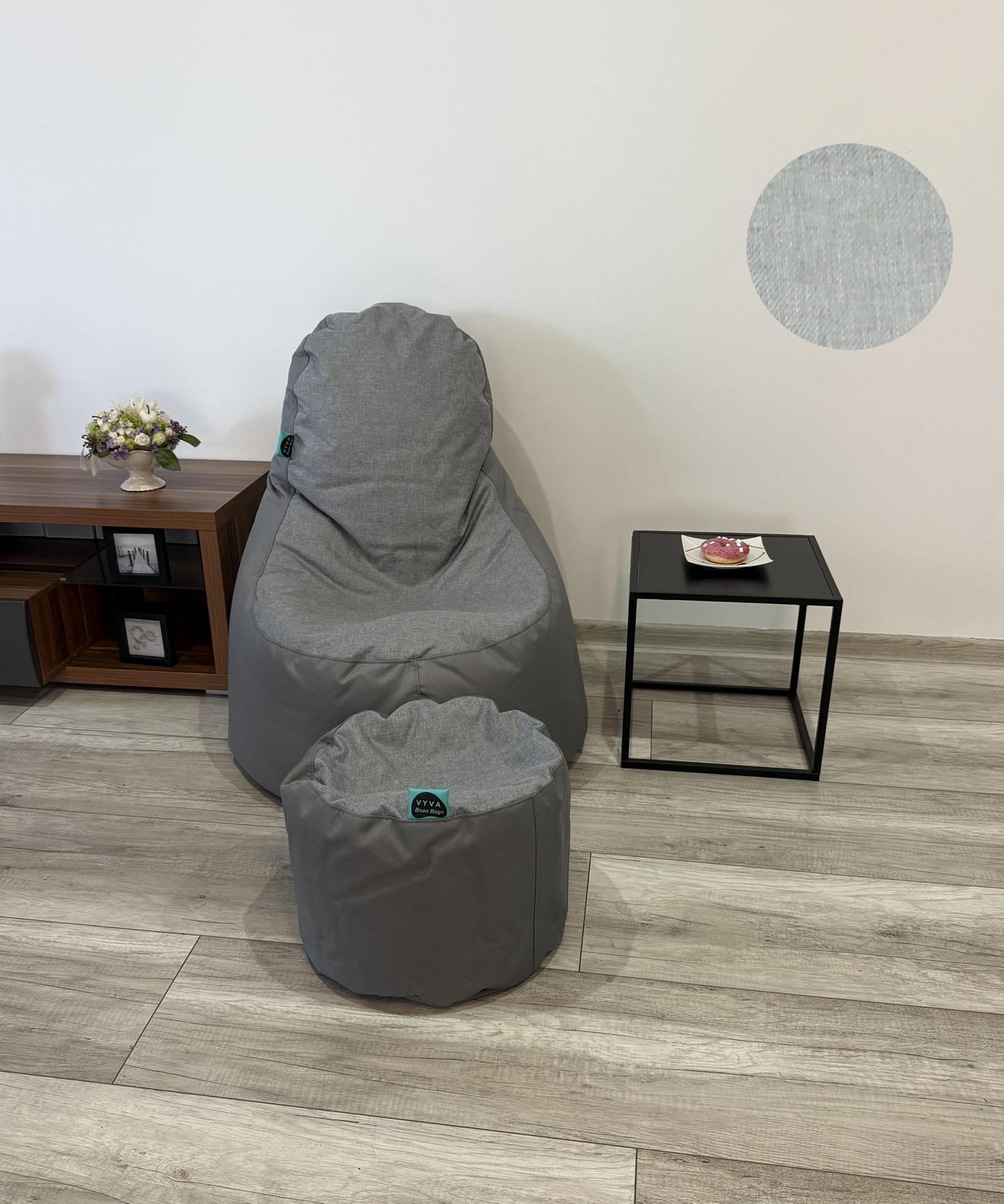 VYVA CLASSIC melír sivý + podnožka - nesnímateľný poťah