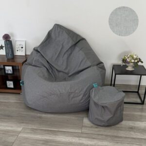 VYVA TRIO svetlý melír na sivej + podnožka, snímateľný poťah