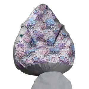 VYVA TRIO kvety na sivej + podnozka - snimatelny potah