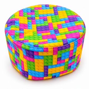 Detský podsedák - puf - vzor lego