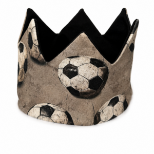 Detská čelenka korunka - futbalová lopta na béžovej