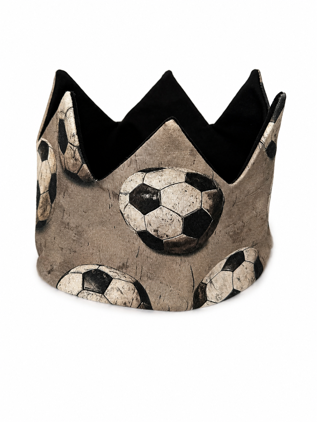 Detská čelenka korunka - futbalová lopta na béžovej