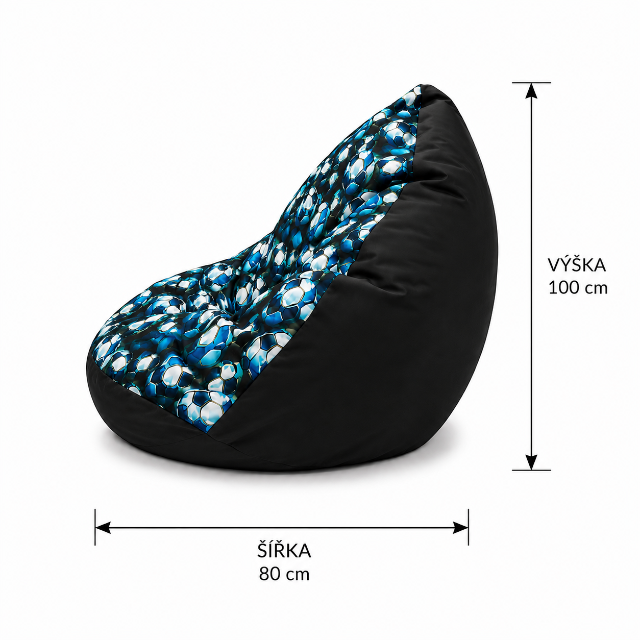 VYVA TRIO-M-150l- modré futbalky - snímateľný poťah – Obrázok 5