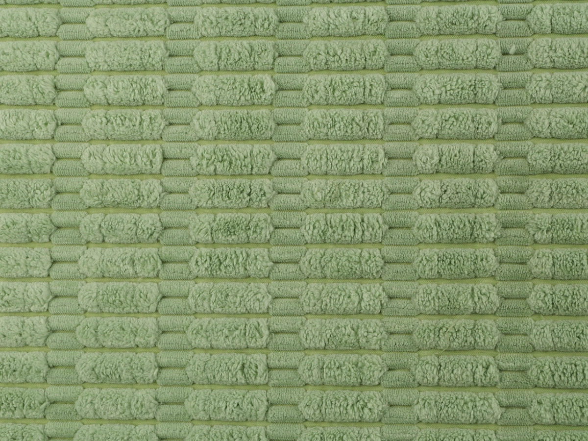 Detail zeleného 3D plyšového poťahu VYVA TRIO