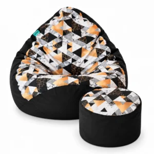 Sedací vak s podnožkou VYVA TRIO Geometric